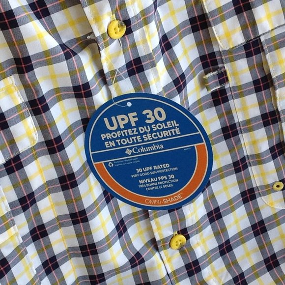 NWT Columbia PFG Fishing Gear Shirt Size 3X Omni Shade Plaid Short Sleeves - Picture 7 of 13